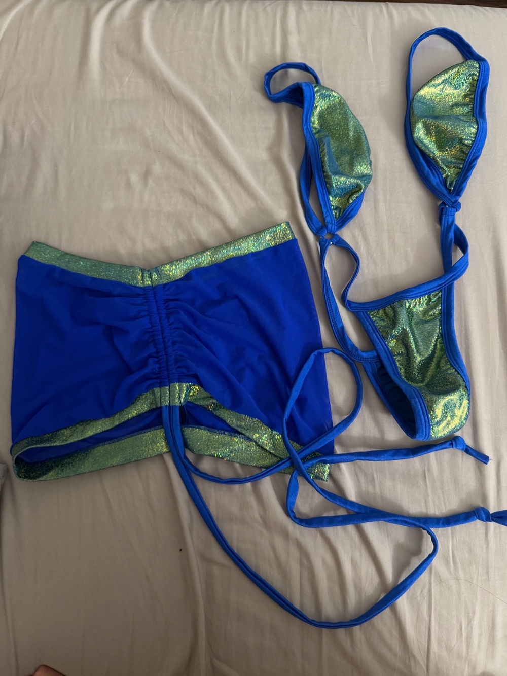 Blue Metallic Accent Bikini Set
